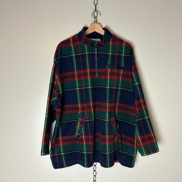 Vintage Other - Vintage Cherokee Plaid 1/4 Zip-up Fleece Size XL